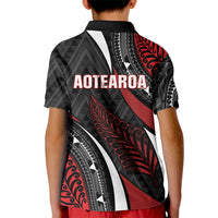 Aotearoa New Zealand Native Birds Map Kid Polo Shirt Silver Fern Tribal Pattern DT05 - Polynesian Pride