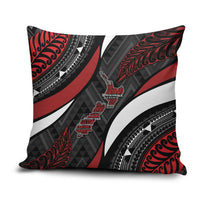 Aotearoa New Zealand Native Birds Map Pillow Cover Silver Fern Tribal Pattern DT05 Red - Polynesian Pride