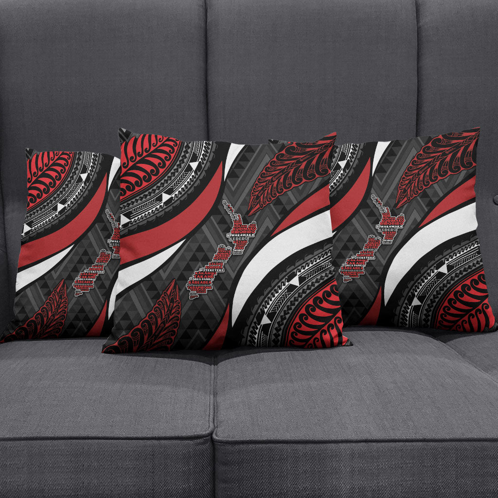 Aotearoa New Zealand Native Birds Map Pillow Cover Silver Fern Tribal Pattern DT05 - Polynesian Pride