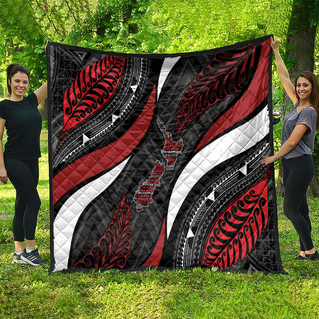 Aotearoa New Zealand Native Birds Map Quilt Silver Fern Tribal Pattern DT05 - Polynesian Pride