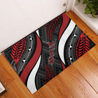 Aotearoa New Zealand Native Birds Map Rubber Doormat Silver Fern Tribal Pattern DT05 - Polynesian Pride