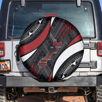 Aotearoa New Zealand Native Birds Map Spare Tire Cover Silver Fern Tribal Pattern DT05 Red - Polynesian Pride