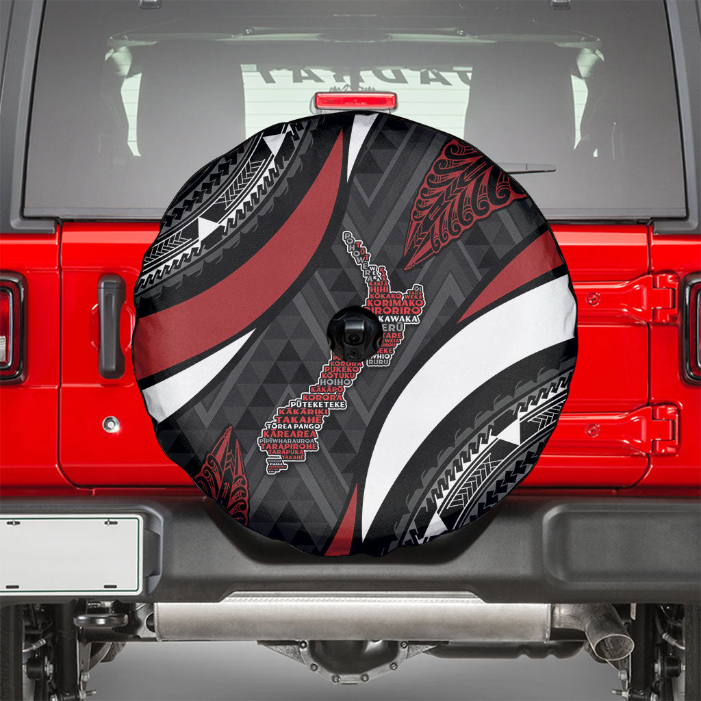 Aotearoa New Zealand Native Birds Map Spare Tire Cover Silver Fern Tribal Pattern DT05 - Polynesian Pride