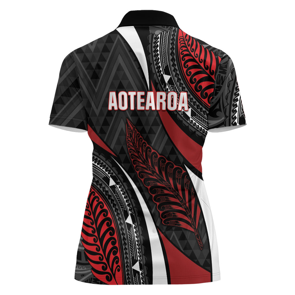 Aotearoa New Zealand Native Birds Map Women Polo Shirt Silver Fern Tribal Pattern DT05 - Polynesian Pride
