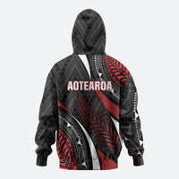 Aotearoa New Zealand Native Birds Map Zip Hoodie Silver Fern Tribal Pattern DT05 - Polynesian Pride