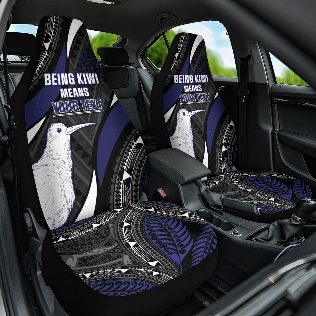 Personalised New Zealand Kiwi Car Seat Cover Silver Fern Tribal Pattern