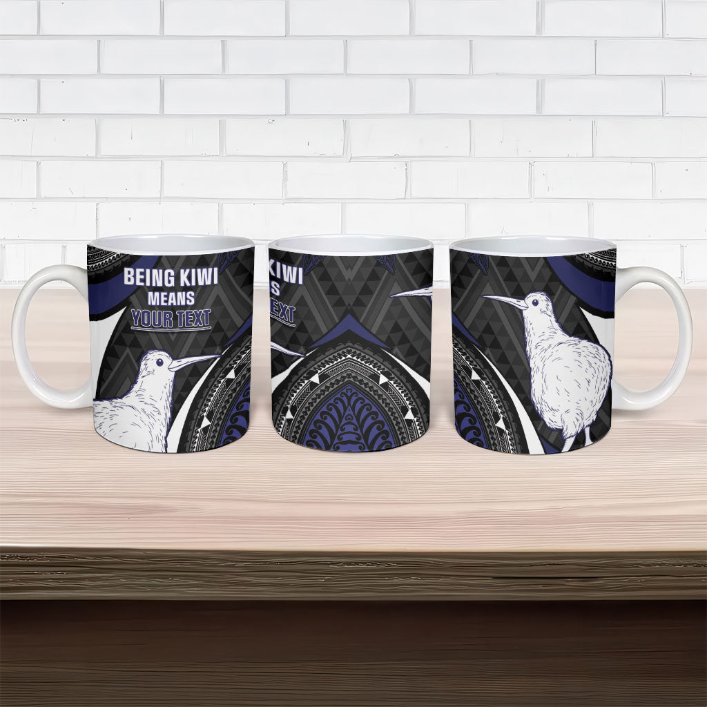 Personalised New Zealand Kiwi Ceramic Mug Silver Fern Tribal Pattern DT05 - Polynesian Pride
