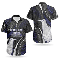Personalised New Zealand Kiwi Couples Matching Summer Maxi Dress and Hawaiian Shirt Silver Fern Tribal Pattern DT05 - Polynesian Pride