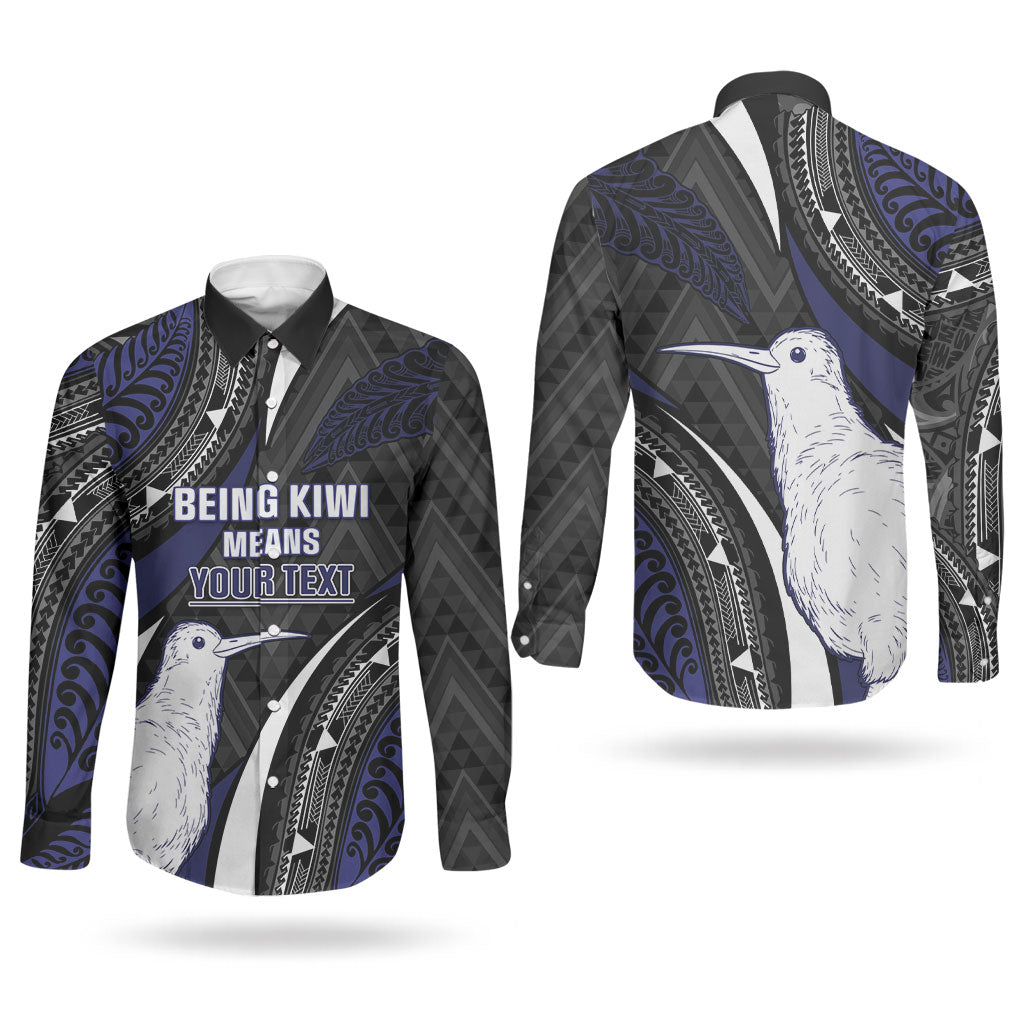 Personalised New Zealand Kiwi Couples Matching Summer Maxi Dress and Long Sleeve Button Shirt Silver Fern Tribal Pattern DT05 - Polynesian Pride