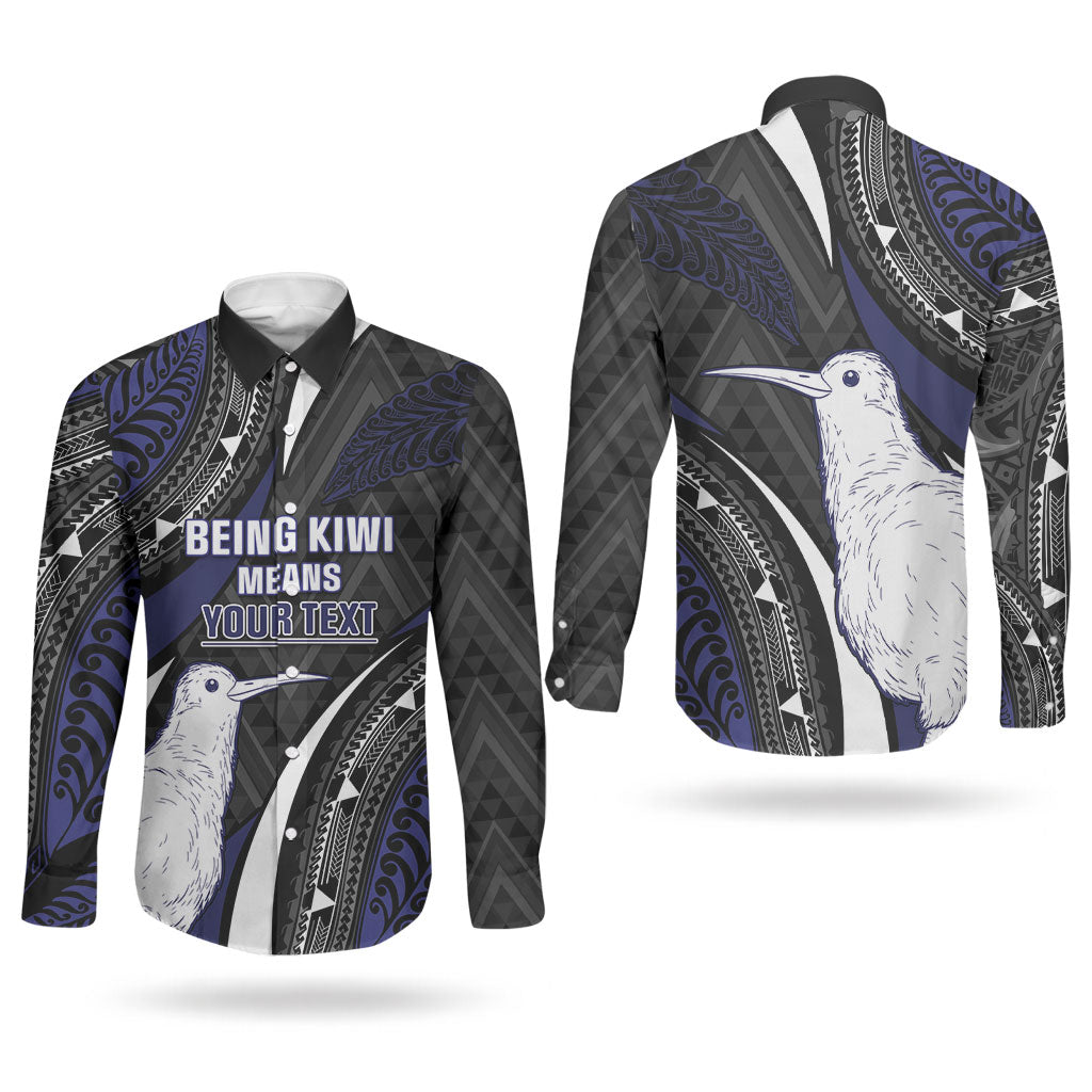 Personalised New Zealand Kiwi Couples Matching Tank Maxi Dress and Long Sleeve Button Shirt Silver Fern Tribal Pattern DT05 - Polynesian Pride