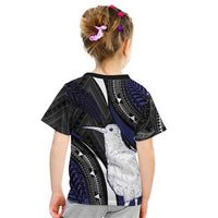Personalised New Zealand Kiwi Kid T Shirt Silver Fern Tribal Pattern DT05 - Polynesian Pride