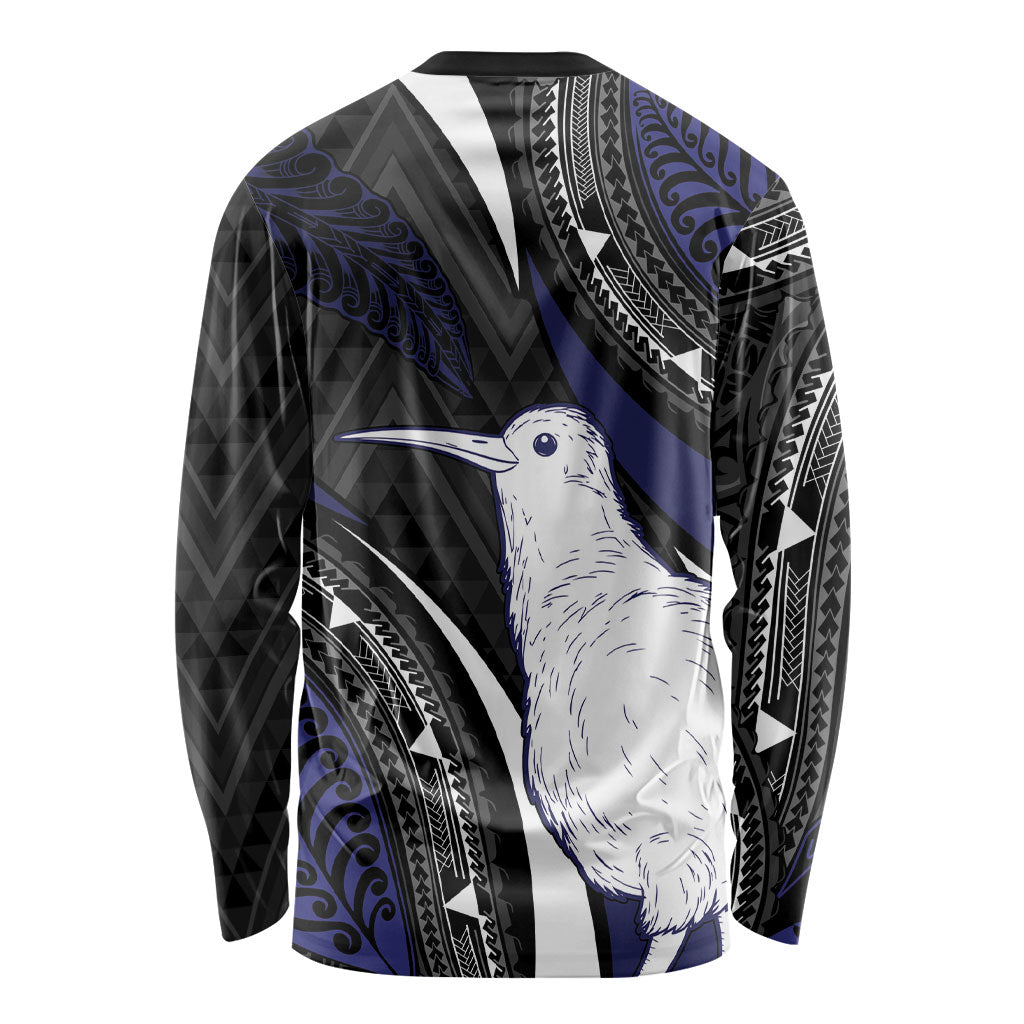 Personalised New Zealand Kiwi Long Sleeve Shirt Silver Fern Tribal Pattern DT05 - Polynesian Pride