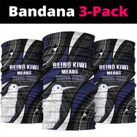 Personalised New Zealand Kiwi Neck Gaiter Silver Fern Tribal Pattern DT05 package One Size: 25*50cm Navy - Polynesian Pride