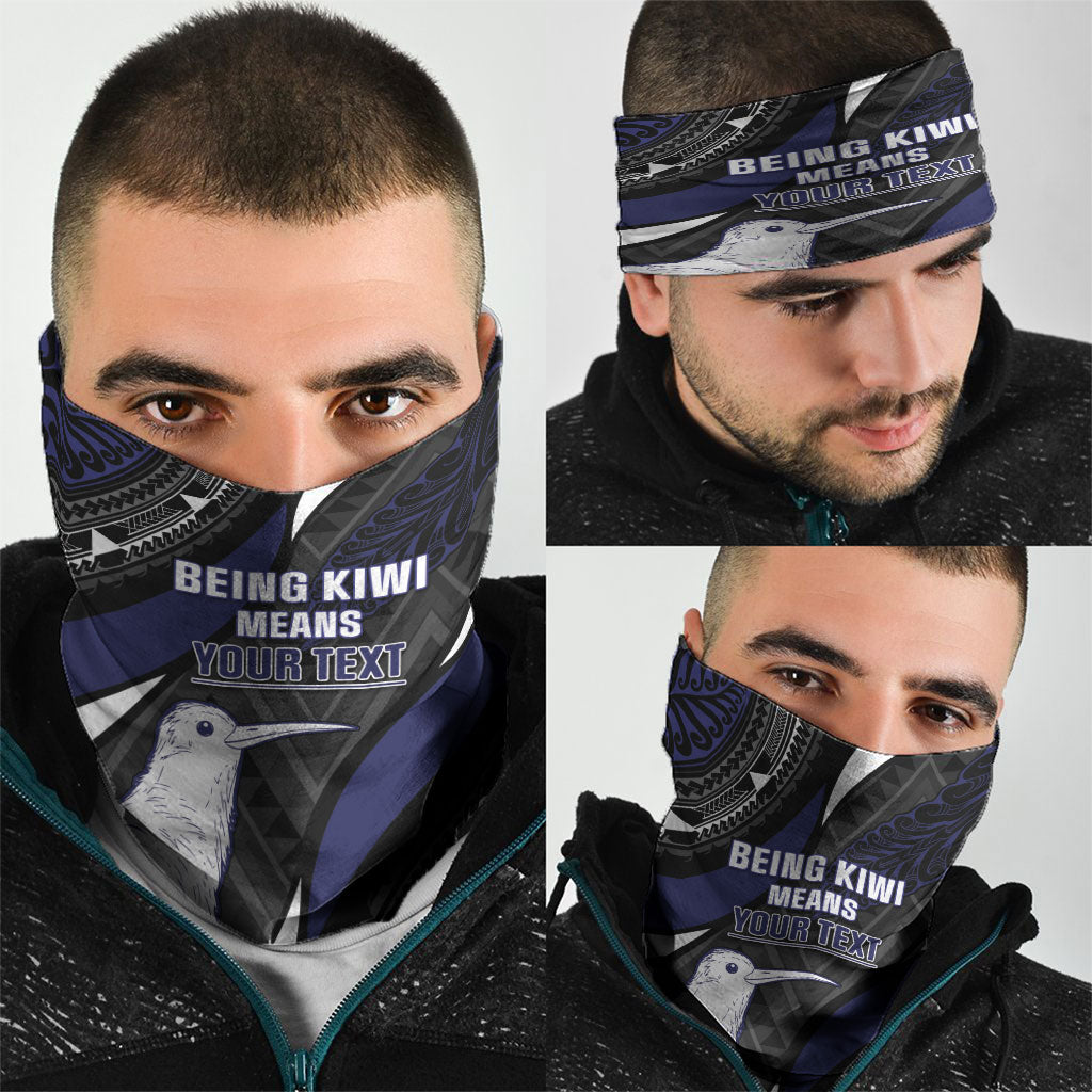 Personalised New Zealand Kiwi Neck Gaiter Silver Fern Tribal Pattern DT05 - Polynesian Pride