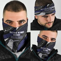 Personalised New Zealand Kiwi Neck Gaiter Silver Fern Tribal Pattern DT05 - Polynesian Pride
