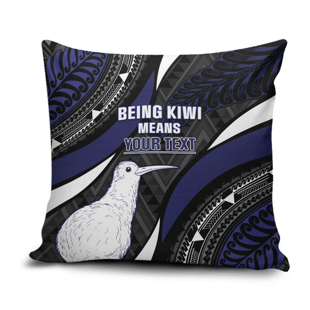 Personalised New Zealand Kiwi Pillow Cover Silver Fern Tribal Pattern