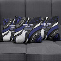 Personalised New Zealand Kiwi Pillow Cover Silver Fern Tribal Pattern DT05 - Polynesian Pride