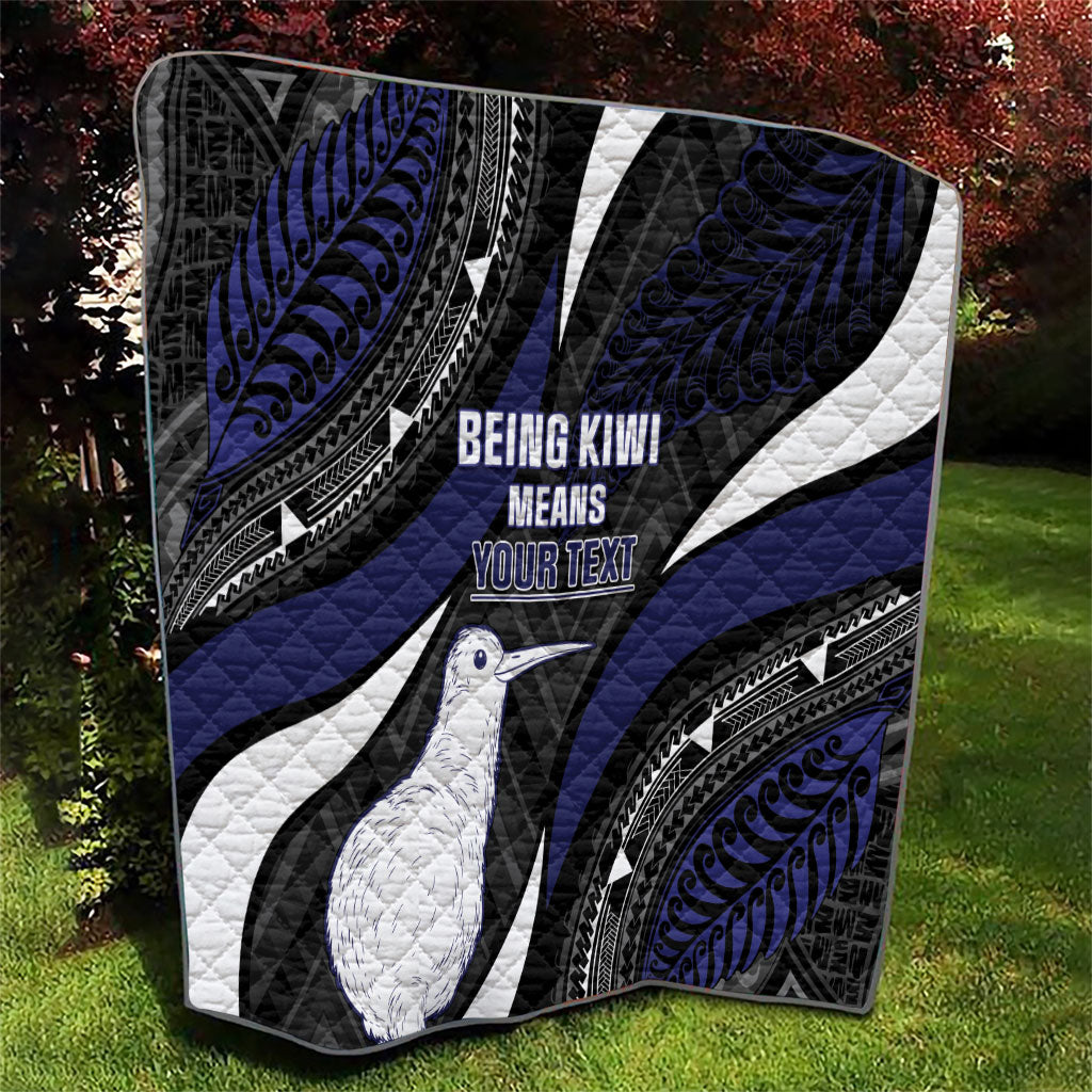 Personalised New Zealand Kiwi Quilt Silver Fern Tribal Pattern DT05 - Polynesian Pride