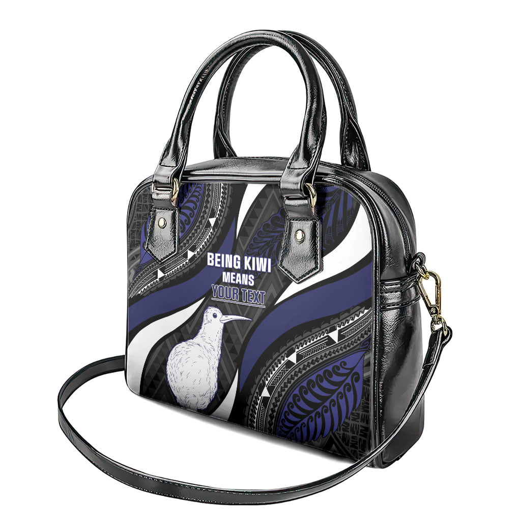 Personalised New Zealand Kiwi Shoulder Handbag Silver Fern Tribal Pattern DT05 - Polynesian Pride