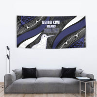 Personalised New Zealand Kiwi Tapestry Silver Fern Tribal Pattern DT05 - Polynesian Pride