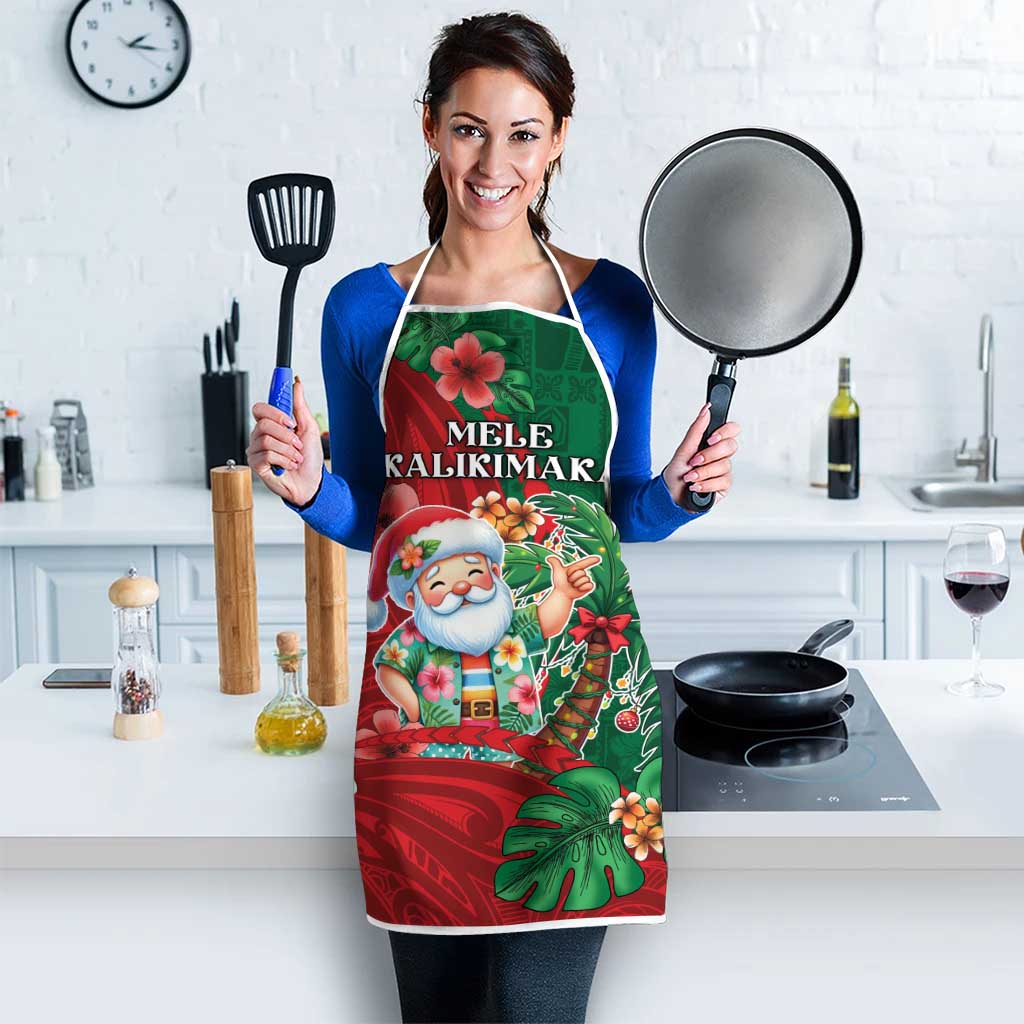 Hawaii Christmas Apron Mele Kalikimaka Funny Hawaiian Santa - Polynesian Pride