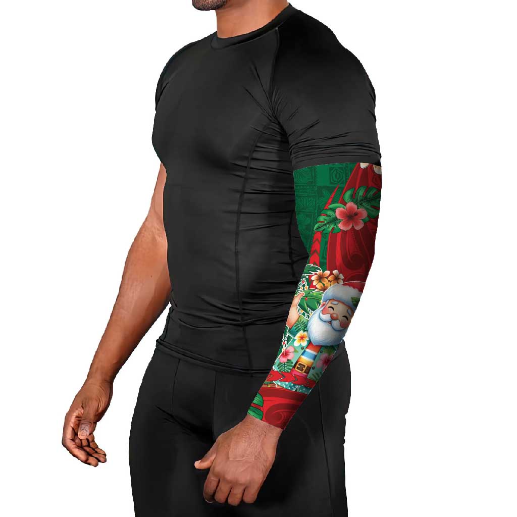 Hawaii Christmas Arm Sleeves Mele Kalikimaka Funny Hawaiian Santa - Polynesian Pride