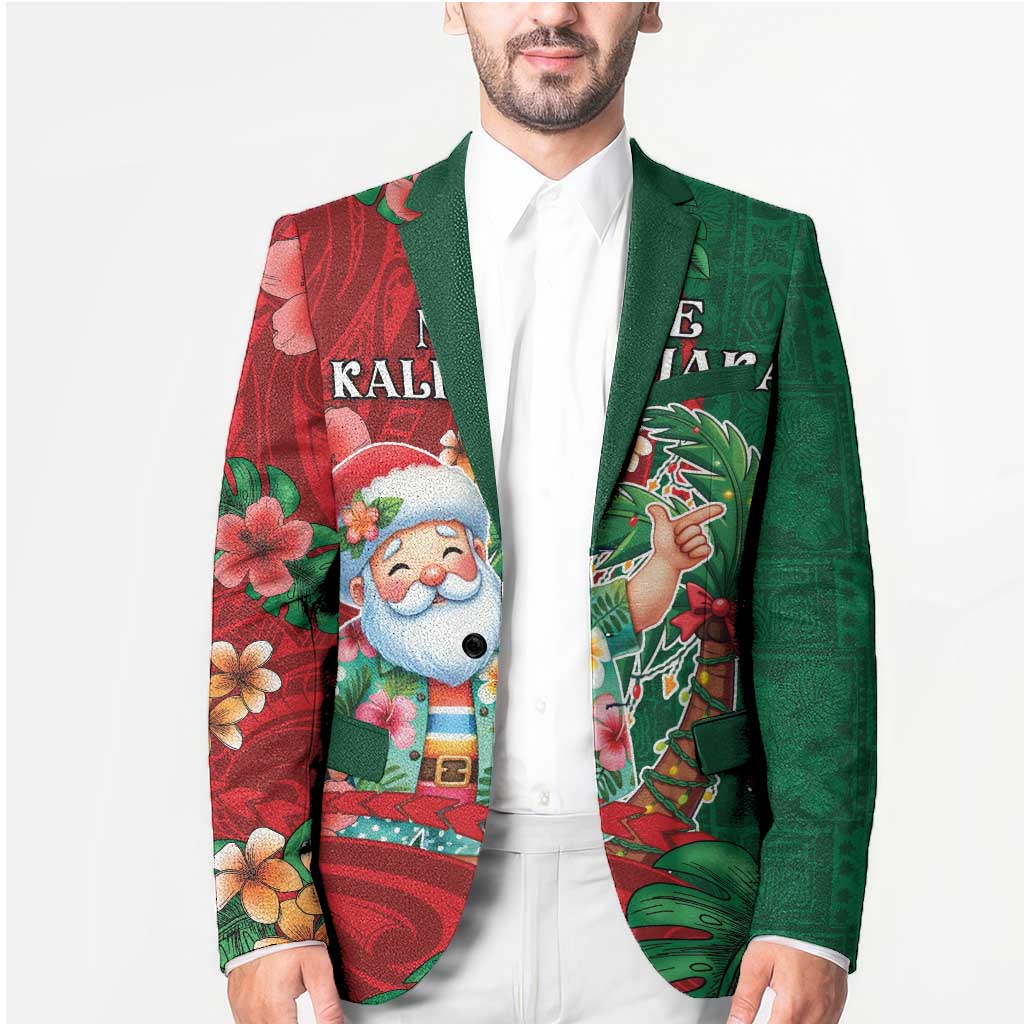 Hawaii Christmas Blazer Mele Kalikimaka Funny Hawaiian Santa DT05 - Polynesian Pride