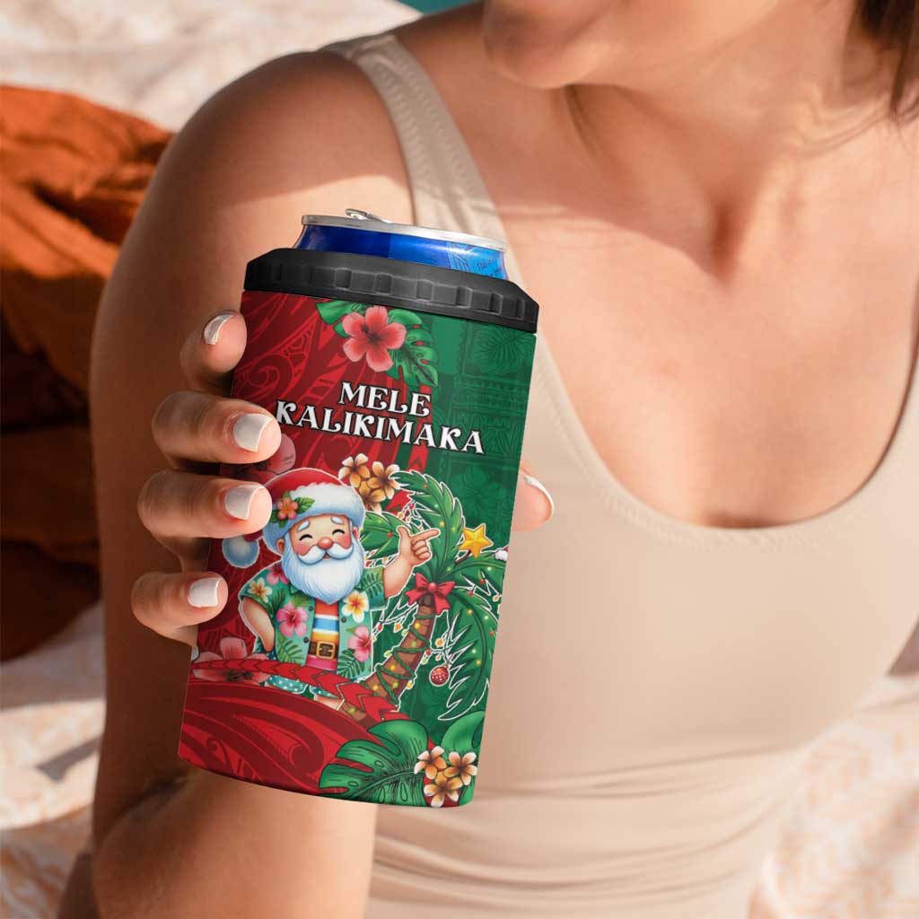 Hawaii Christmas 4 in 1 Can Cooler Tumbler Mele Kalikimaka Funny Hawaiian Santa DT05 - Polynesian Pride