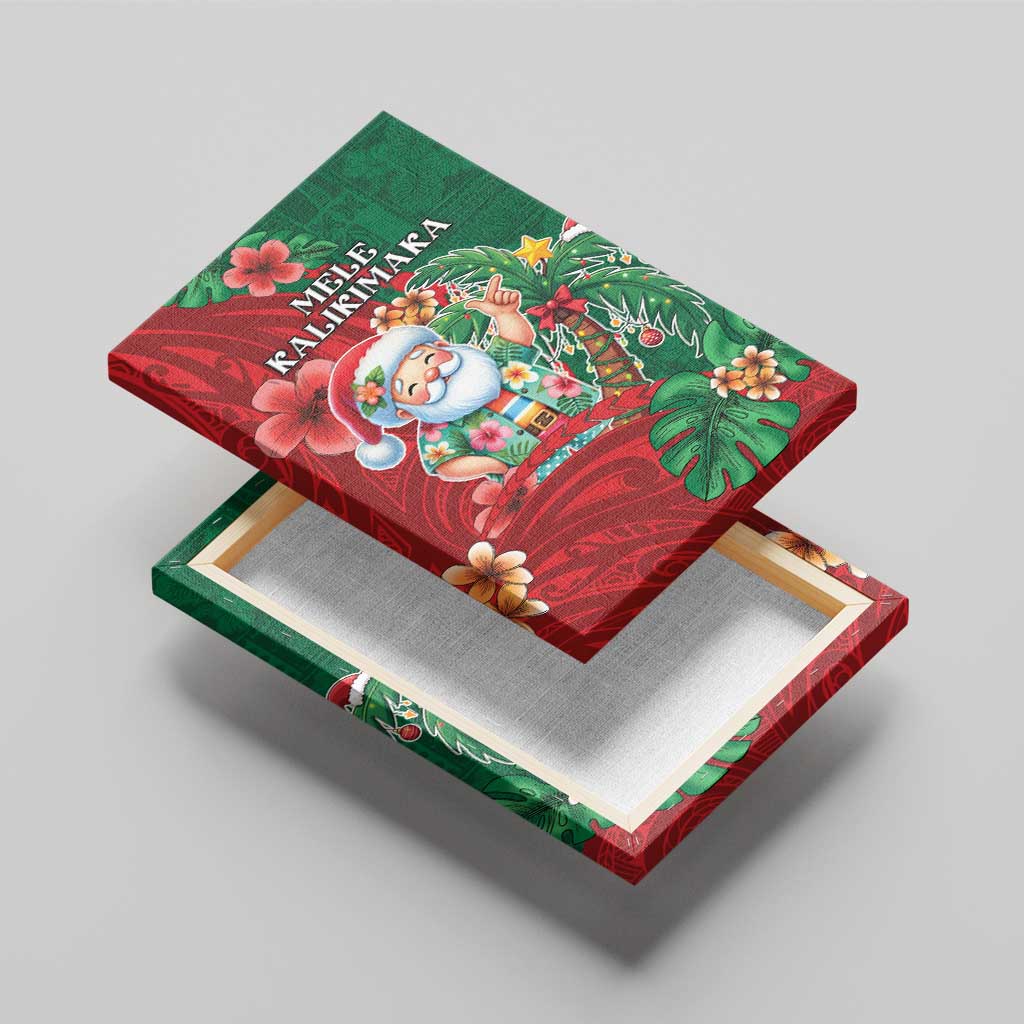 Hawaii Christmas Canvas Wall Art Mele Kalikimaka Funny Hawaiian Santa - Polynesian Pride