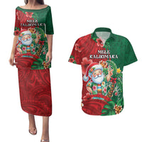 Hawaii Christmas Couples Matching Puletasi and Hawaiian Shirt Mele Kalikimaka Funny Hawaiian Santa DT05 Green - Polynesian Pride