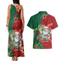 Hawaii Christmas Couples Matching Tank Maxi Dress and Hawaiian Shirt Mele Kalikimaka Funny Hawaiian Santa DT05 - Polynesian Pride