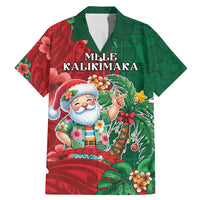 Hawaii Christmas Family Matching Mermaid Dress and Hawaiian Shirt Mele Kalikimaka Funny Hawaiian Santa DT05 Dad's Shirt - Short Sleeve Green - Polynesian Pride