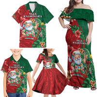 Hawaii Christmas Family Matching Off Shoulder Maxi Dress and Hawaiian Shirt Mele Kalikimaka Funny Hawaiian Santa DT05 - Polynesian Pride