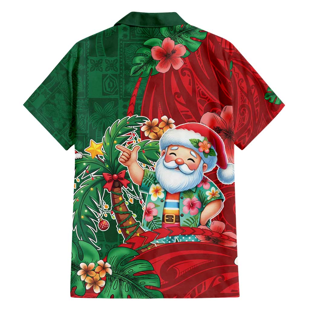 Hawaii Christmas Family Matching Off Shoulder Maxi Dress and Hawaiian Shirt Mele Kalikimaka Funny Hawaiian Santa DT05 - Polynesian Pride