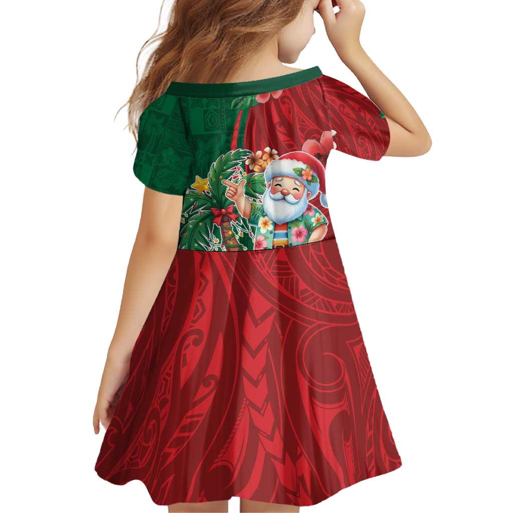 Hawaii Christmas Family Matching Off Shoulder Short Dress and Hawaiian Shirt Mele Kalikimaka Funny Hawaiian Santa DT05 - Polynesian Pride
