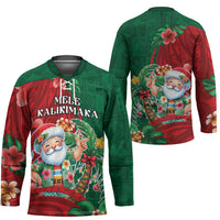 Hawaii Christmas Hockey Jersey Mele Kalikimaka Funny Hawaiian Santa - Polynesian Pride