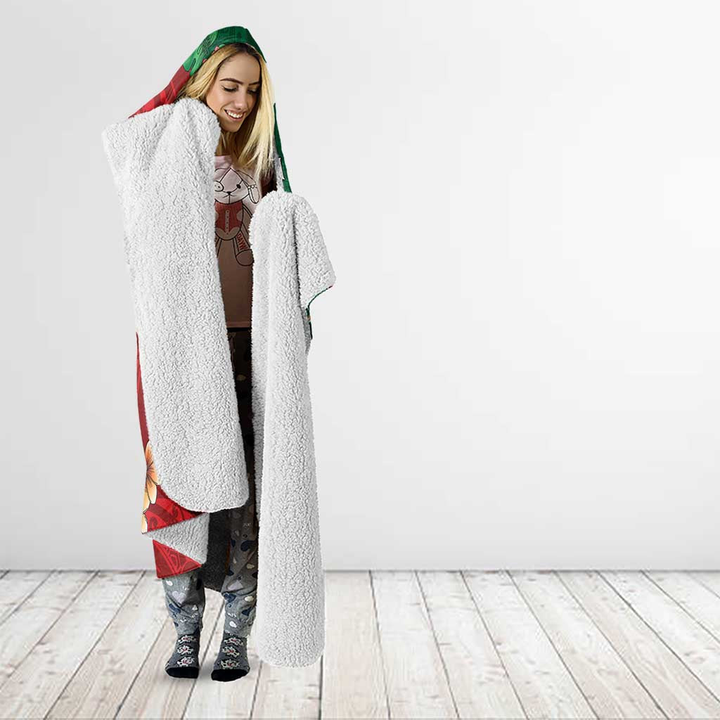 Hawaii Christmas Hooded Blanket Mele Kalikimaka Funny Hawaiian Santa - Polynesian Pride