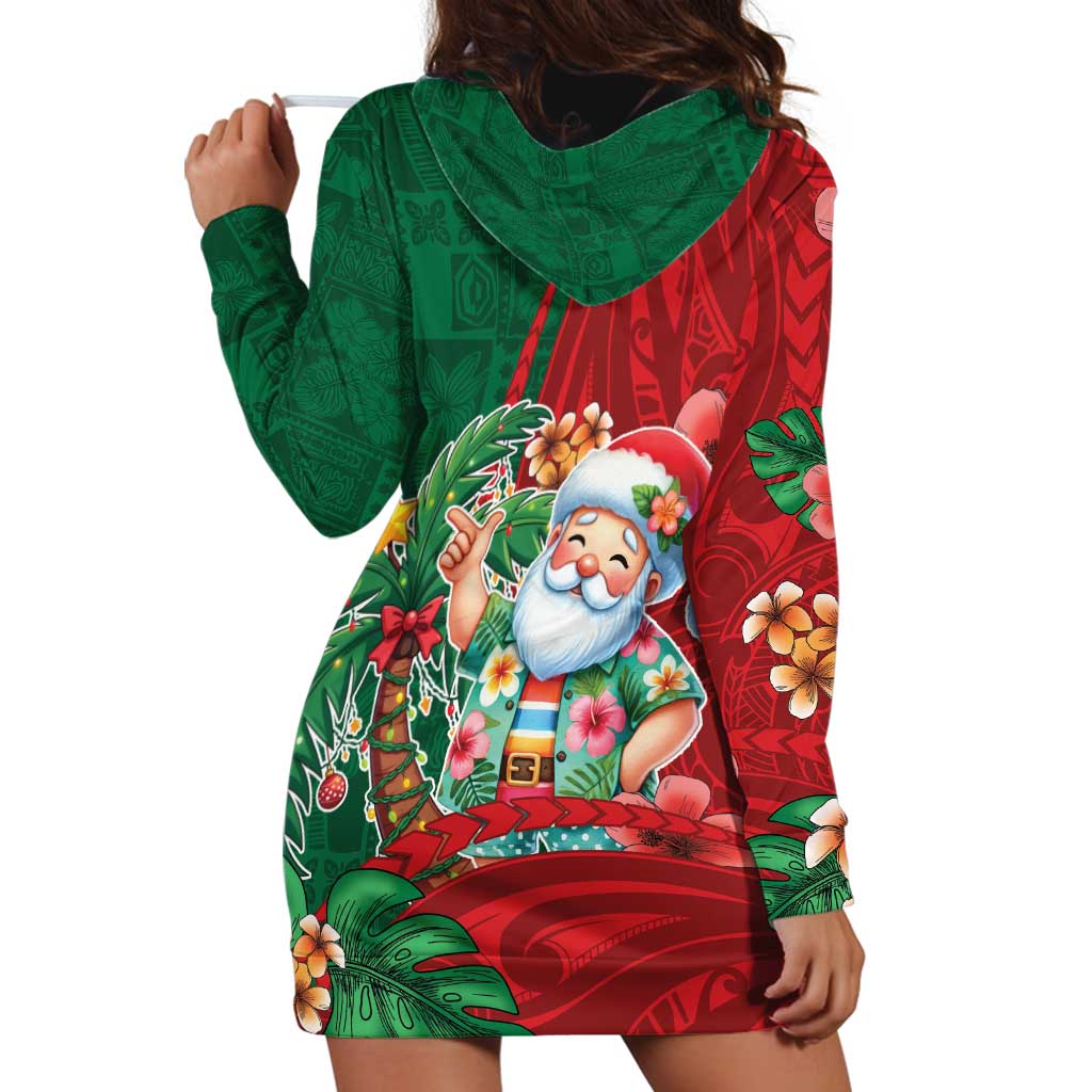 Hawaii Christmas Hoodie Dress Mele Kalikimaka Funny Hawaiian Santa DT05 - Polynesian Pride