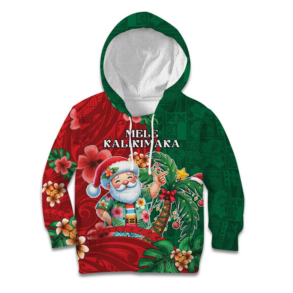 Hawaii Christmas Kid Hoodie Mele Kalikimaka Funny Hawaiian Santa - Polynesian Pride