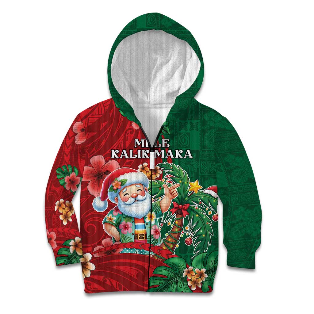 Hawaii Christmas Kid Hoodie Mele Kalikimaka Funny Hawaiian Santa - Polynesian Pride