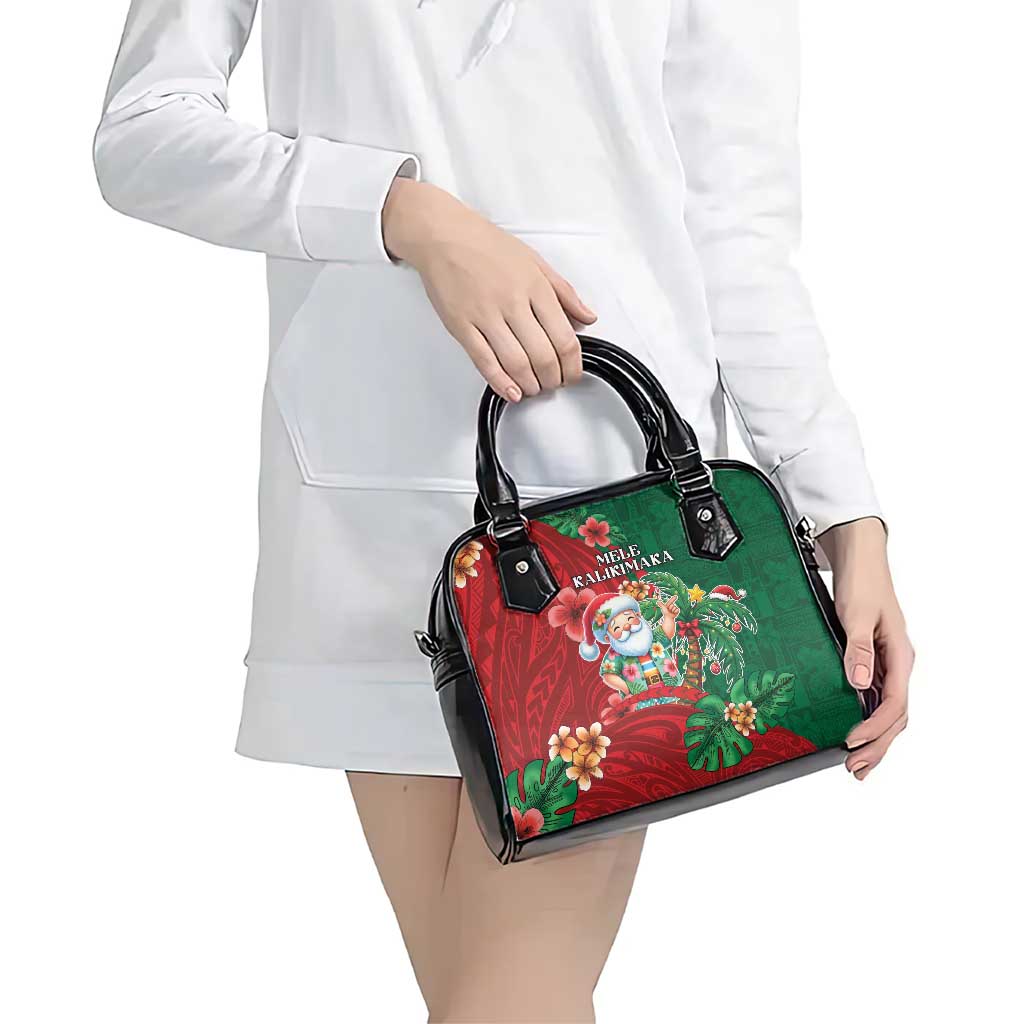 Hawaii Christmas Shoulder Handbag Mele Kalikimaka Funny Hawaiian Santa - Polynesian Pride