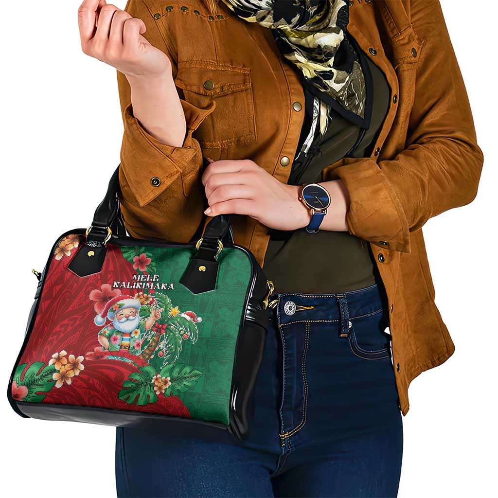 Hawaii Christmas Shoulder Handbag Mele Kalikimaka Funny Hawaiian Santa - Polynesian Pride