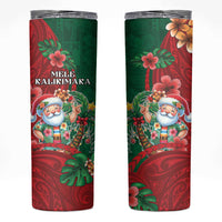 Hawaii Christmas Skinny Tumbler Mele Kalikimaka Funny Hawaiian Santa DT05 Green - Polynesian Pride