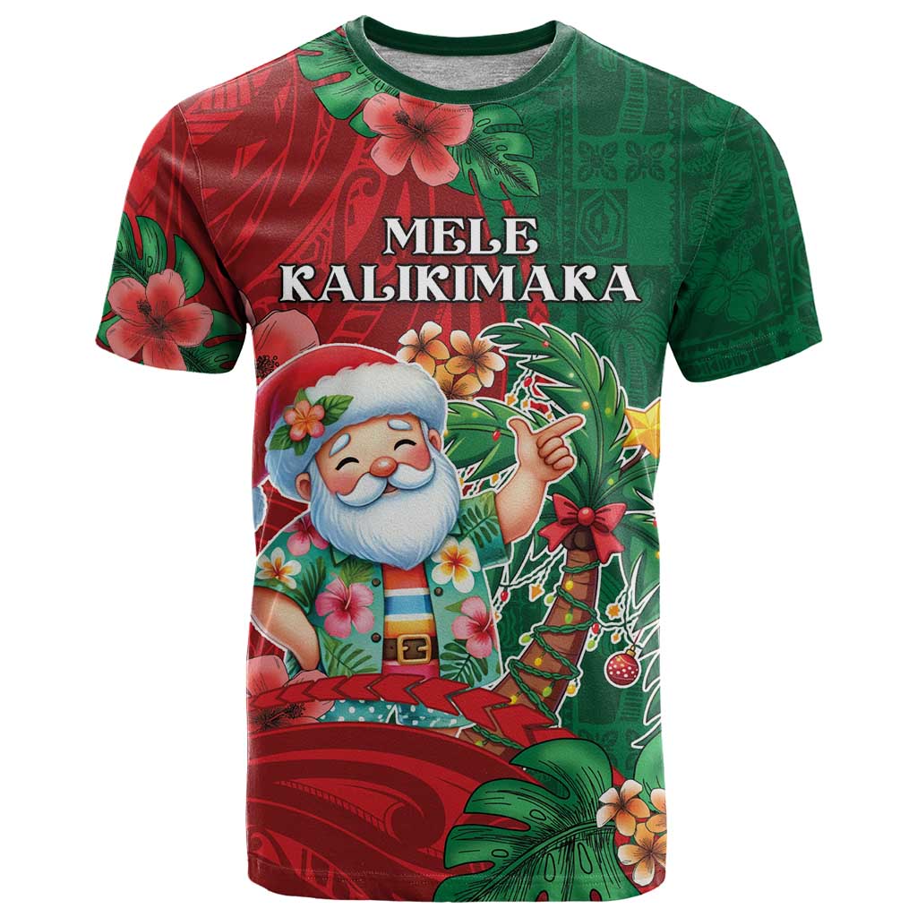 Hawaii Christmas T Shirt Mele Kalikimaka Funny Hawaiian Santa DT05 Green - Polynesian Pride
