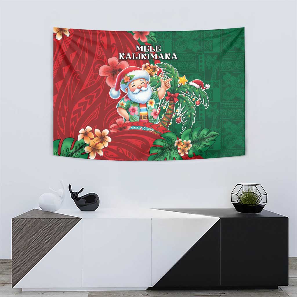 Hawaii Christmas Tapestry Mele Kalikimaka Funny Hawaiian Santa - Polynesian Pride
