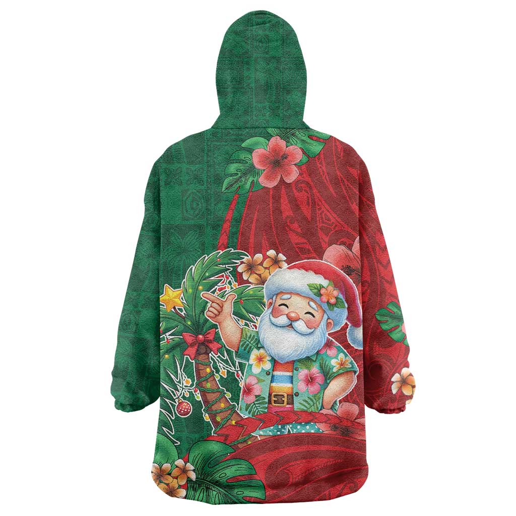Hawaii Christmas Wearable Blanket Hoodie Mele Kalikimaka Funny Hawaiian Santa DT05 - Polynesian Pride