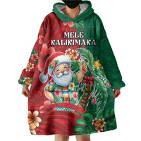 Hawaii Christmas Wearable Blanket Hoodie Mele Kalikimaka Funny Hawaiian Santa DT05 - Polynesian Pride