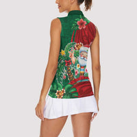 Hawaii Christmas Women Sleeveless Polo Shirt Mele Kalikimaka Funny Hawaiian Santa DT05 - Polynesian Pride