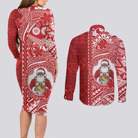 Tonga Christmas Couples Matching Long Sleeve Bodycon Dress and Long Sleeve Button Shirt Kilisimasi Fiefia DT05 - Polynesian Pride