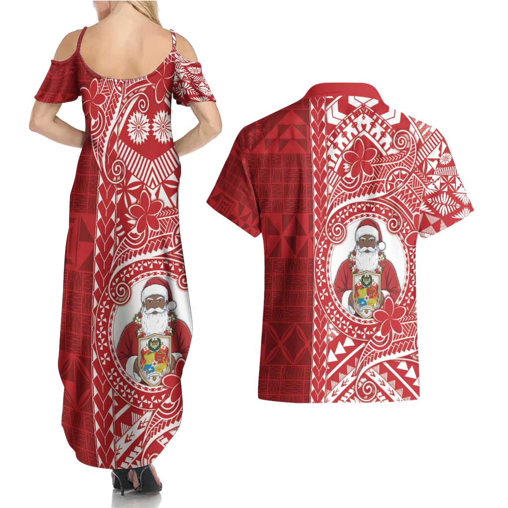 Tonga Christmas Couples Matching Summer Maxi Dress and Hawaiian Shirt Kilisimasi Fiefia DT05 - Polynesian Pride